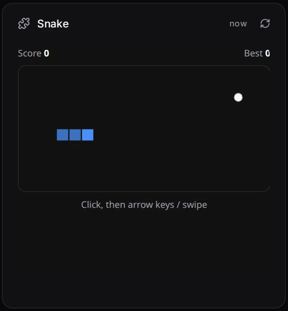A snake game widget